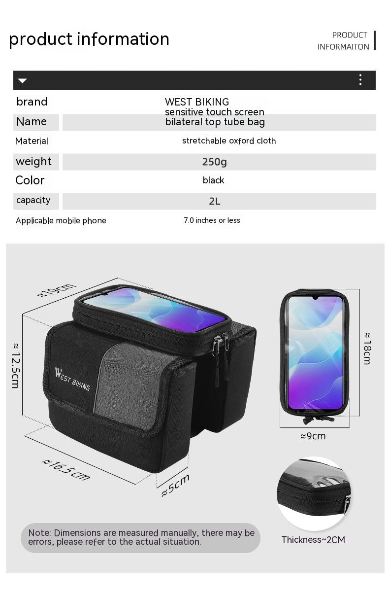 Bilateral Tube Touch Screen Saddle Bag 2403220531400327200