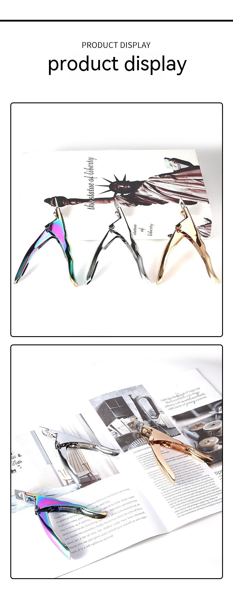Flat Mouth U-shaped Scissors Nail Tip Pliers Extension Nail Trimming Tool 2403250209280320900