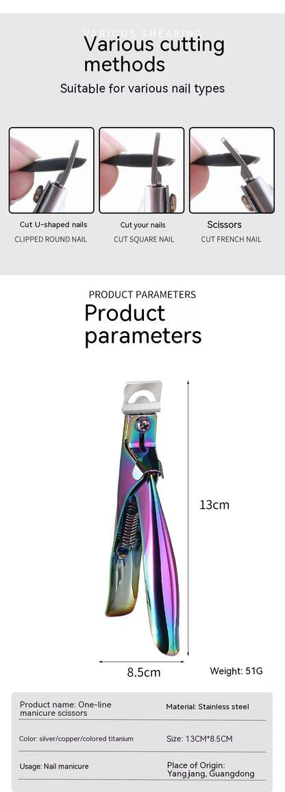 Flat Mouth U-shaped Scissors Nail Tip Pliers Extension Nail Trimming Tool 2403250209280321700