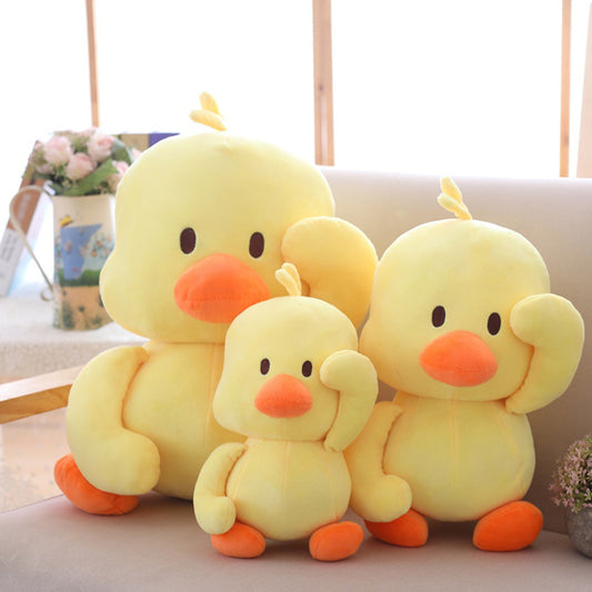 Little yellow duck figurine dancing expression small yellow duck plush toy 240351610233