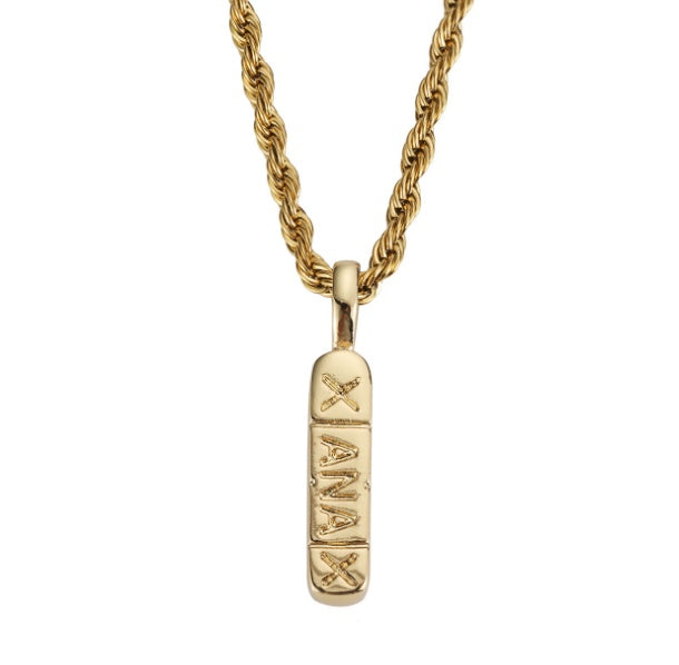 Tide brand men and women XANAX pendant Pure copper gold plated hip hop necklace jewelry 2412284071225