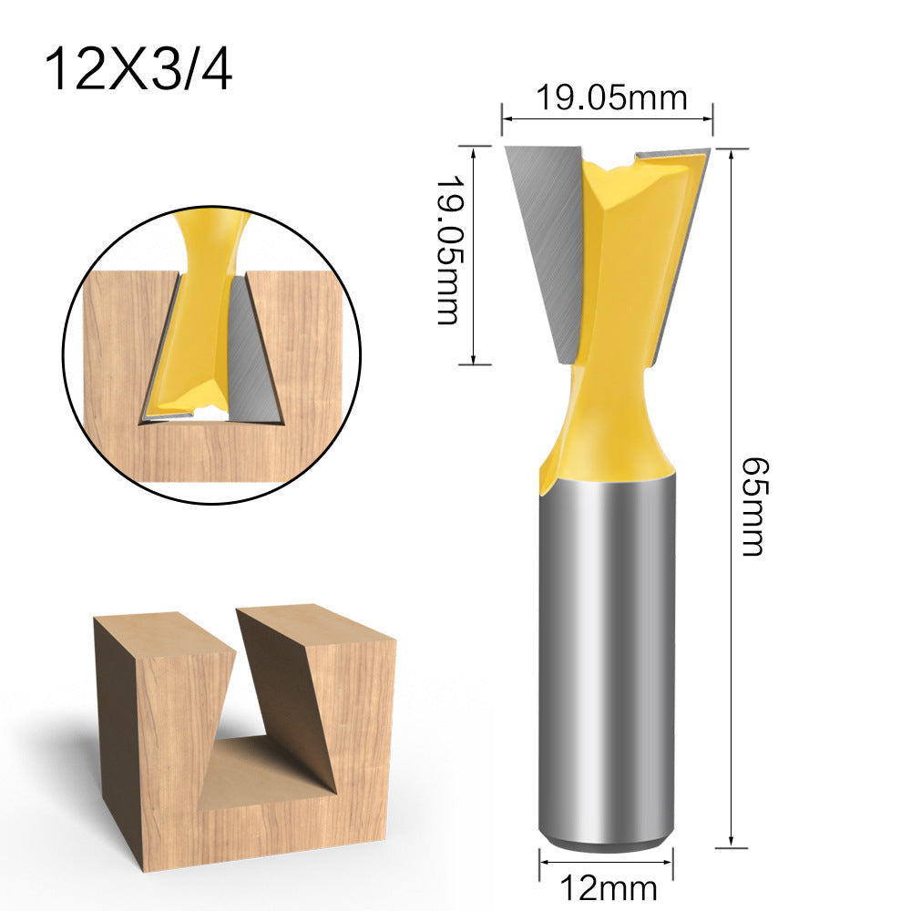 Five-piece Dovetail Woodworking Cutter Set 2413691771945