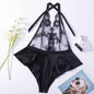 Embroidered One Piece Suit White Lace Leaky Back Mesh 2418c652 3ce5 4cd5 a59e b6f267837f6e