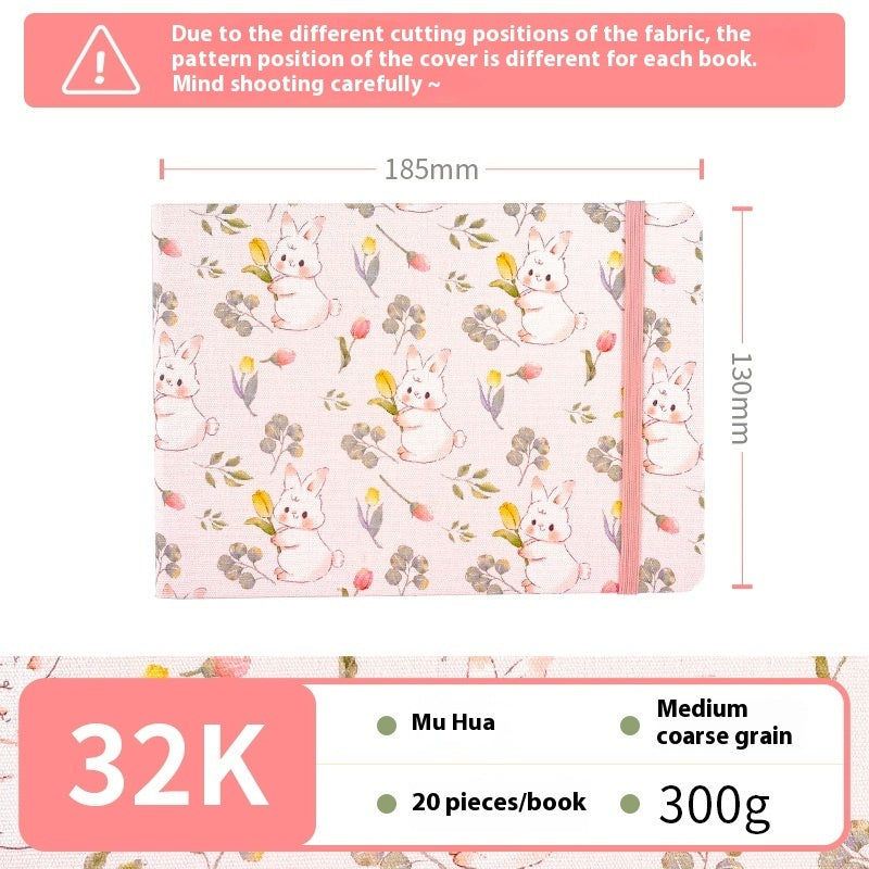 Feiluniao Watercolor Notebook Fabric Handmade Mini Portable Portable Character Sketch Hand Painted Graffiti Drawing Book - 图片 20