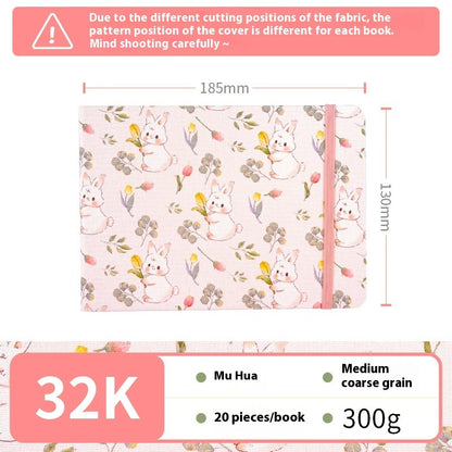 Feiluniao Watercolor Notebook Fabric Handmade Mini Portable Portable Character Sketch Hand Painted Graffiti Drawing Book - 图片 20