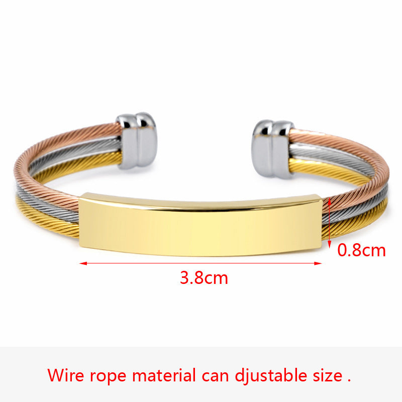 Titanium Steel Men's And Women's Couple Bracelet Wire Rope 242bf881 5fe3 4566 8fdf 65972e63bb69