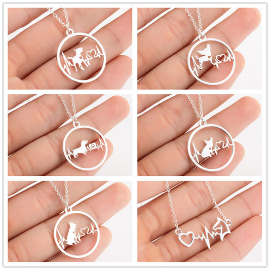 Pet Dog Footprints Paw Necklace  Necklaces 243323417645