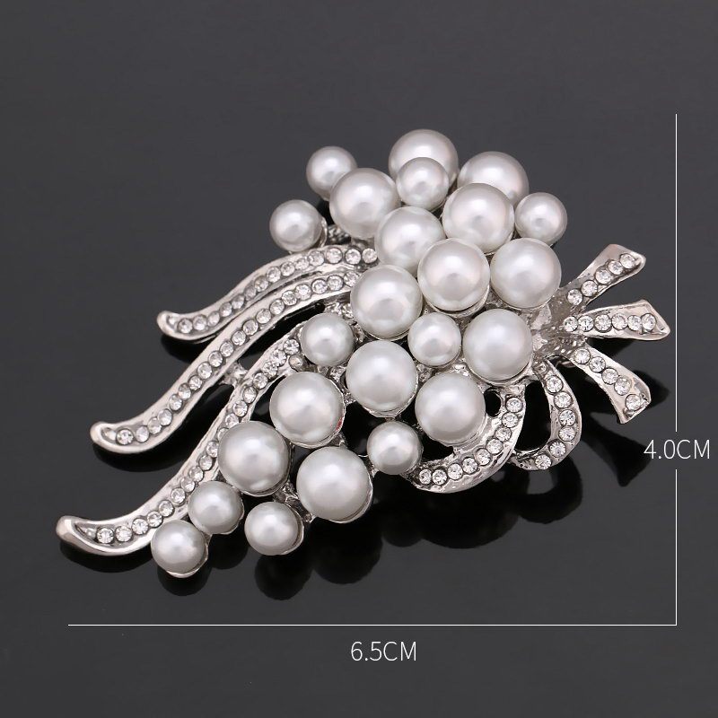 Rhinestone Pearl Brooch Pin 2440421925541
