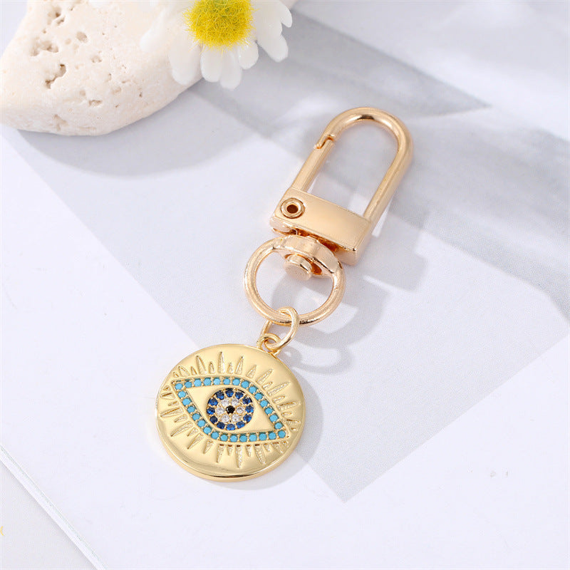 Dot Drilling Alloy Love Eye Keychain 244de738 2c27 4f30 8246 f4b556dbb6c8