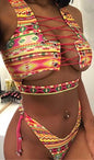 Pineapple Bikini for big boob Women Lace Up Swimwear Thong bikini set two pieces Swimsuit Bathing Suit female 245732649111