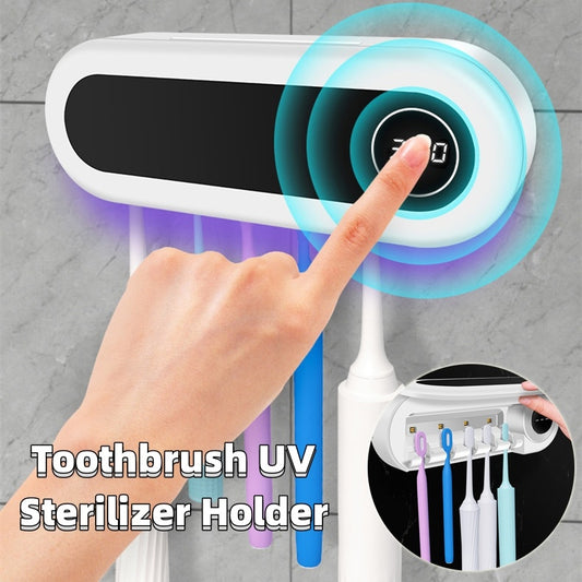 Wall Mounted Toothbrush Holder Smart Toothbrush UV Sterilizer Holder Toothpaste Dispenser Squeezer For Bathroom Accessories 2