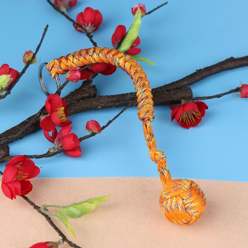 Outdoor Seven Core Umbrella Rope Climbing Survival Key Chain Hanging Hand-woven Round Steel Ball 24634514841820