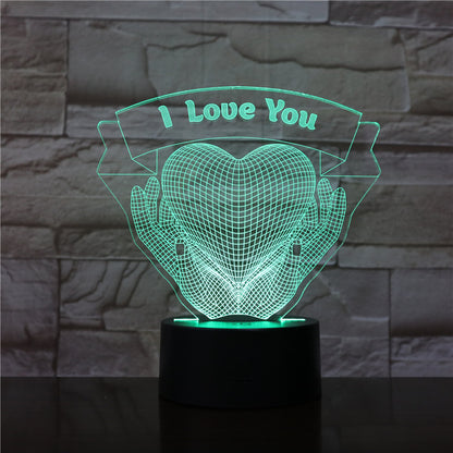 Valentines Day Gift Hands Holding Love 3D Night Light 2465177827077