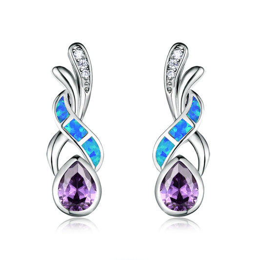 Purple Drop Diamond Earrings 2468184231455
