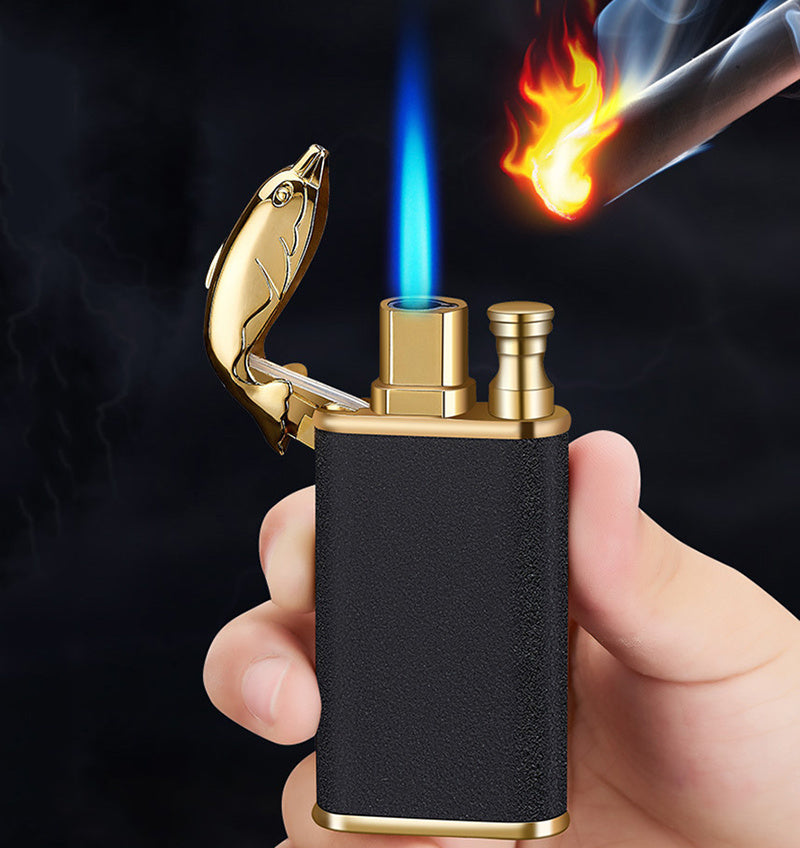 Creative Blue Flame Lighter Dolphin Dragon Tiger Double Fire Metal Winproof Lighter Inflatable Lighter 246a5ba0 7da9 4603 854