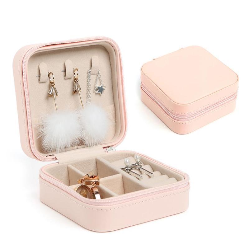 Creative travel portable jewelry box earrings earrings jewelry storage box leather small jewelry bag 2479243854665