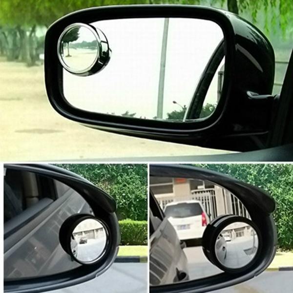 Car borderless small round mirror 360 degree reversing blind spot mirror convex mirror rear view rotating mirror glass small 