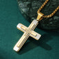 European And American Stone Cross Men's Pendant Necklace 248e1523 b5d6 42a1 8fea 59e418b726bb