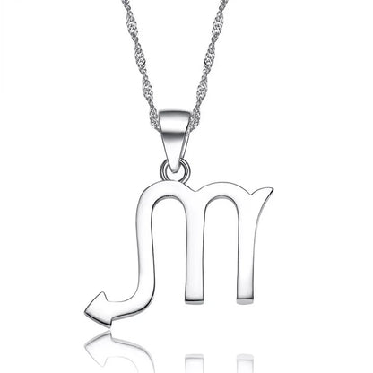 S925 Sterling Silver Twelve Constellation Pendant Fashion Simple 24c1cf9b 7b0e 4431 8183 448dcf4a7885