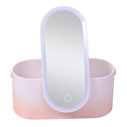 Storage Box LED Makeup Mirror Portable Portable Travel Makeup Organizer Carrying Box With Mirror LED 24c92641 b9cf 45df ba15 