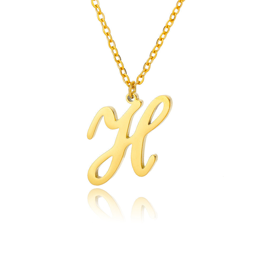 Stainless Steel 26 English Letter Necklace 24dee65c 4eee 4bfd a1e7 920bab39abba