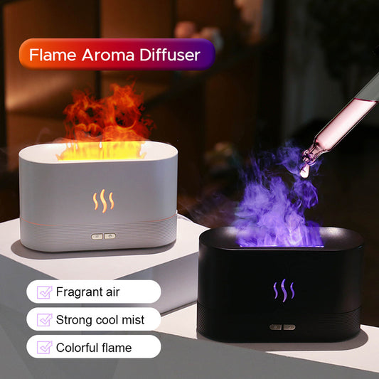 2022 Best Selling USB Ultrasonic Flame Humidifier Led RGB Colorful Essential Oil Fire Flame Aroma Diffuser - HD Wireless Product #1