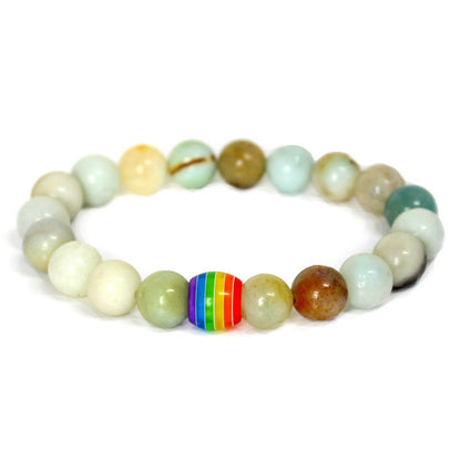Rainbow Bead Bracelet Pride Natural Stone Strand Couple Bracelets 24fde87b d0f4 48ad a946 268c40df5654