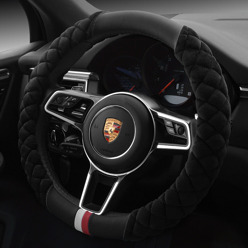 Universal Car Steering Wheel Cover Winter Decoration Cute 38cm Plush Footprint Auto Automobile Vehicle Steering Wheel Protect