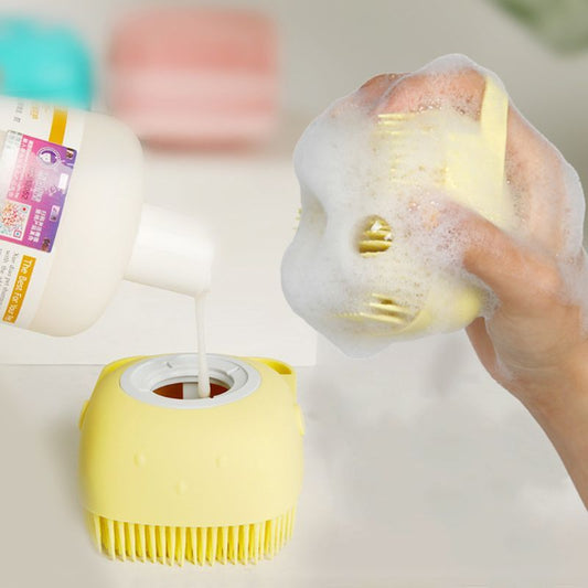 Soft Silicone Bristles Cat Dog Bath Brush Comb Scrubber Shampoo Dispenser For Pet Grooming Deshedding For Pet Washing 2514535