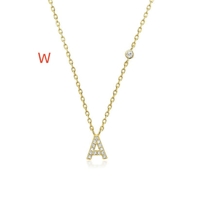 Fashion Jewelry Luxury Gold Color A-Z 26 Letters Necklace CZ Pendant For Women Cute Initials Name Necklace Fashion Party Wedd