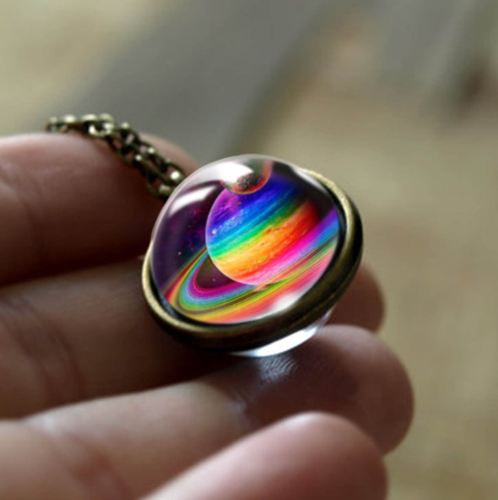 Nebula Galaxy Double Sided Pendant Necklace 2524439919568