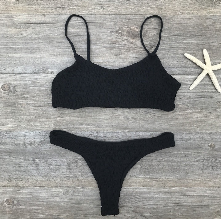 Swimsuit sexy pleated triangle bikini 253502910010