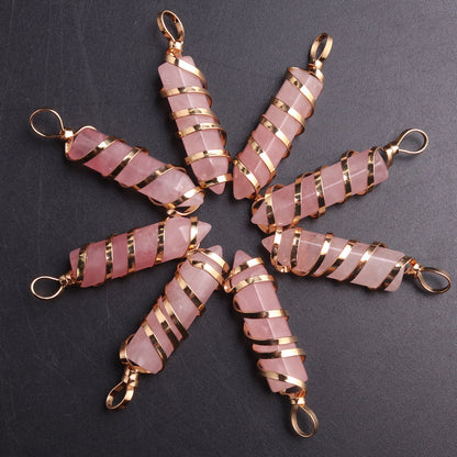 Crystal Red Agate Hexagon Pillar Bullet Pendant 253b4d4b c38a 46d1 95eb f7274beb2ec4