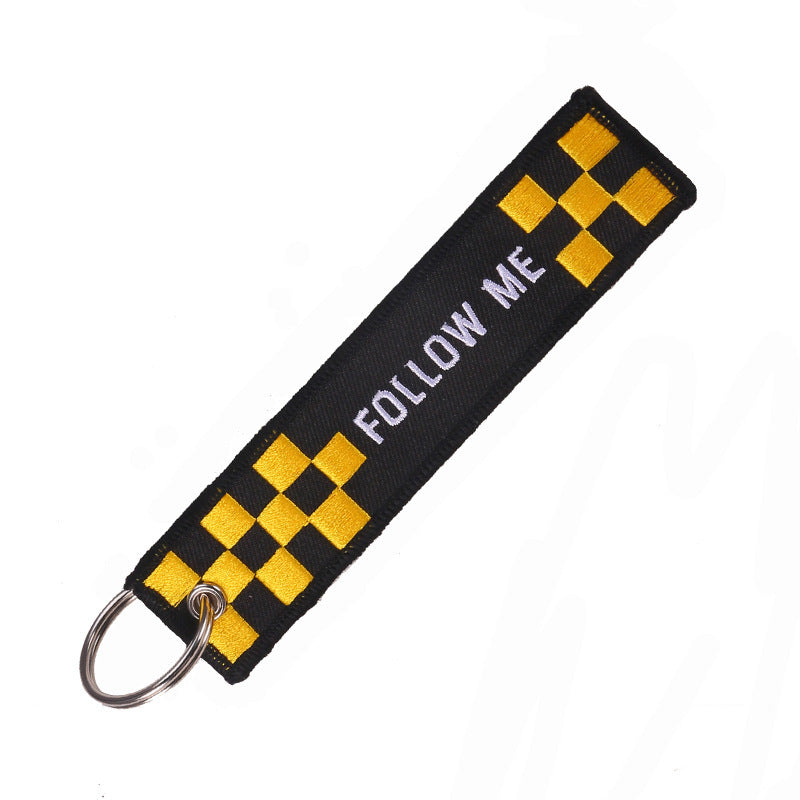 Personalized Embroidered Red Background White Keychain 253ddffe b472 40d0 ae0d 7ad55baffd92