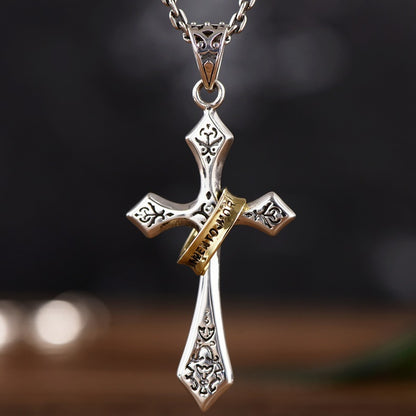 Sterling Silver Jesus Cross Personality Retro Men's And Women's Pendant 253e1959 bc90 4f2c a343 36c8b4e54b57