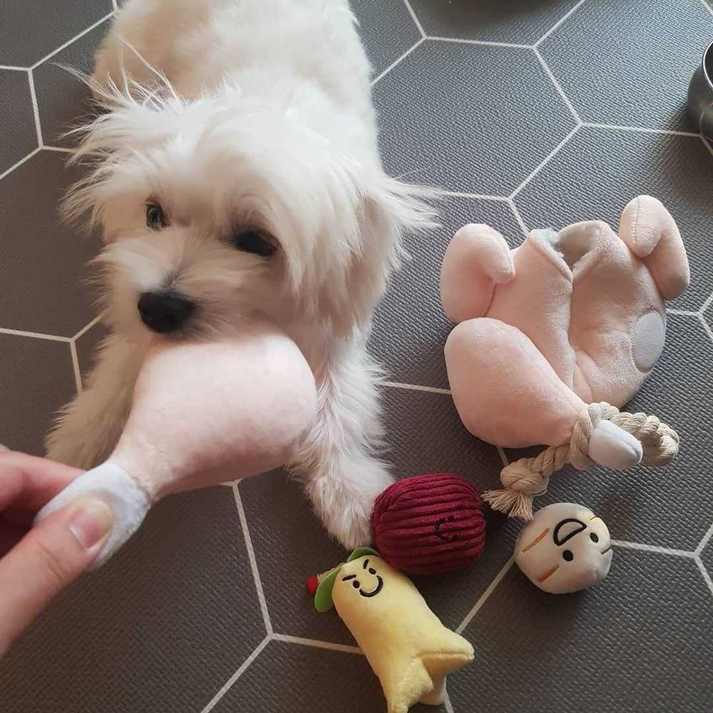 Cartoon Cute Pet Dog Cat Squeaking Plush Sound Toys Chew Throw 254359107341