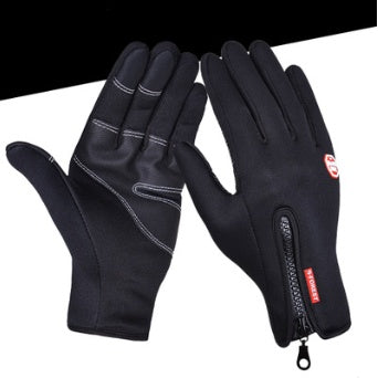 Outdoor Waterproof Gloves Touch Screen Windproof Riding Zipper Sports Winter Warm Fleece Mountaineering Gloves 2549931809634 