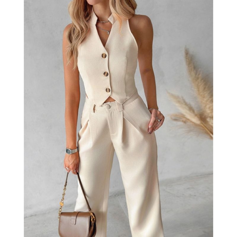 Women's Vest Top Wide Leg Pants Casual Suit 255bd52b 50a2 42e8 b0ce 0de5c430e6e7