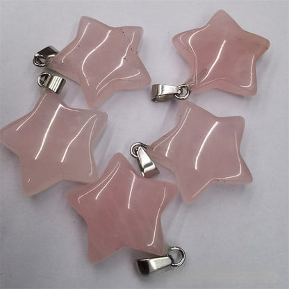 Natural Stone Crystal Agate Shuangbu Face Five-pointed Star Pendant 25672eec 7e37 4b06 8aab fb4d5da2e5aa fine