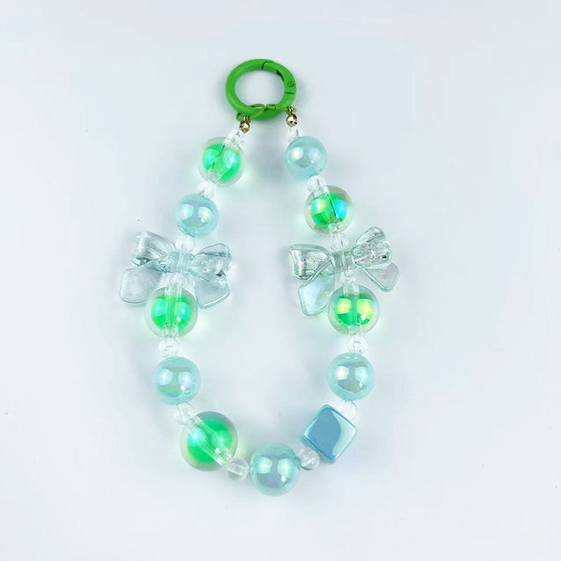 Bow Luminous Colorful Acrylic Beads Mobile Phone Charm Keychain 2567c2c0 cd79 44dd 899f 1550c62cd0cd