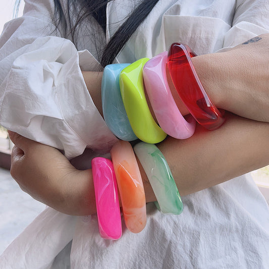 Colorful Multi-color Square Acrylic Bracelet 256a0fc9 89fb 49d4 870e 6ced688608db