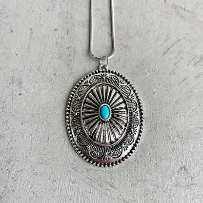 Ethnic Style Retro Jewelry Simple Turquoise Pumpkin Flowers Metal Long Chain 256de0a7 4a0a 440c 8015 e3c6e9e737fe d40d0b5a 02