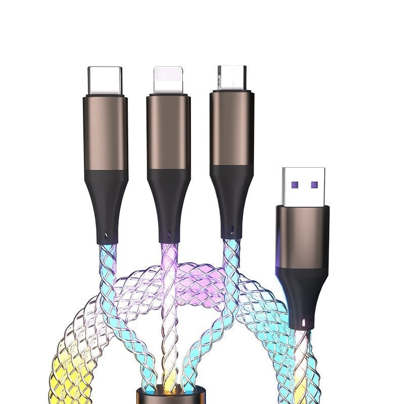 One-to-three Luminous Fast Charging RGB Data Cable - 图片 7