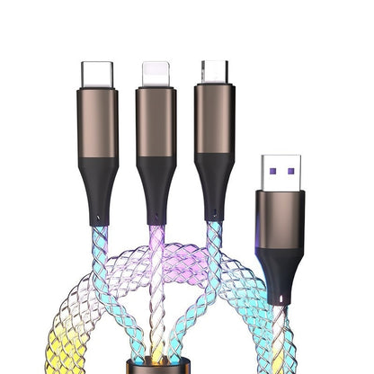 One-to-three Luminous Fast Charging RGB Data Cable - 图片 7