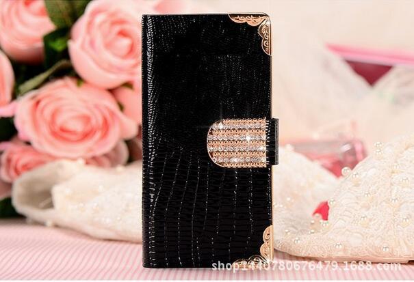 5S 5G Diamond Leather Wallet Card Case Leather Case Leather Case - HD Wireless Product #3