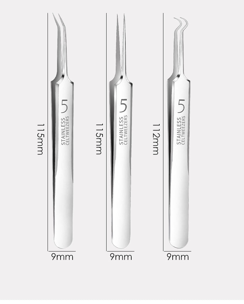 High Precision High Hardness Cell Tweezer Blackhead Removing Tweezers Stainless Steel Splinter Acne Clip No 5 Cell Tweezer 25