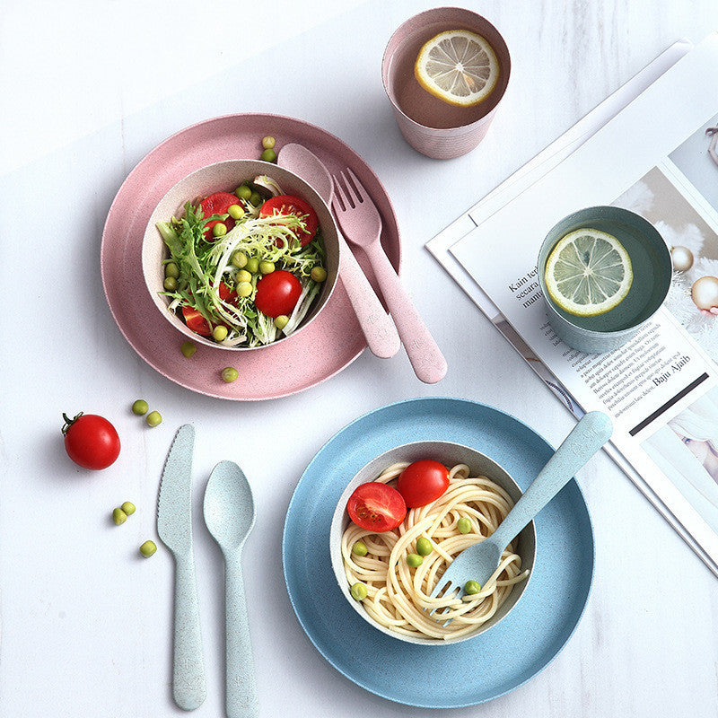 Wheat Straw Cutlery Set, Cups, Dishes, Forks, Spoons, Drop-Proof Dishes Wholesale 2584bca1 4b8a 435c 89d4 f0e5b7b6f43b