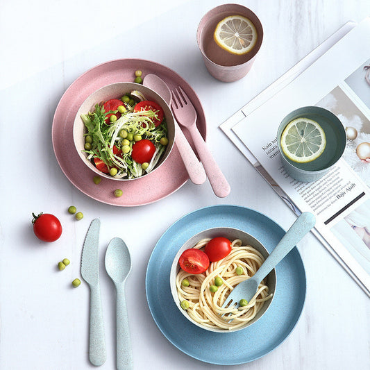 Wheat Straw Cutlery Set, Cups, Dishes, Forks, Spoons, Drop-Proof Dishes Wholesale 2584bca1 4b8a 435c 89d4 f0e5b7b6f43b
