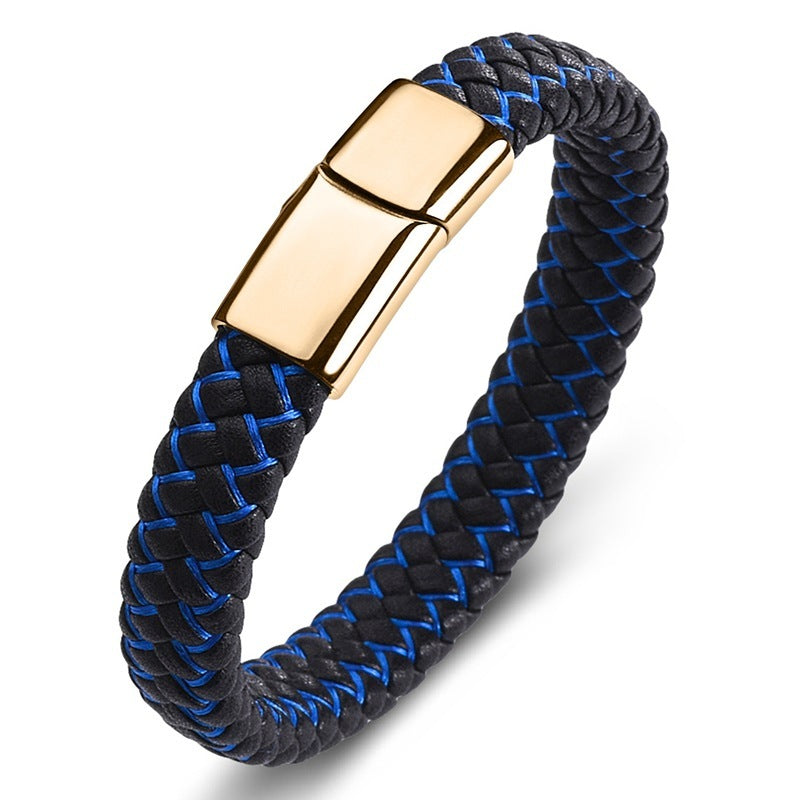 Bracelet foreign trade e-commerce trend tide section does not package explosion models men's bracelets microfiber leather bra