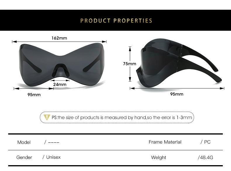 Large Rim Sunglasses Women's Fashion Y2g Millennium Rimless Riding Sunglasses Men's Cross-border Amazon Hot 258aec26 2f3a 4b1